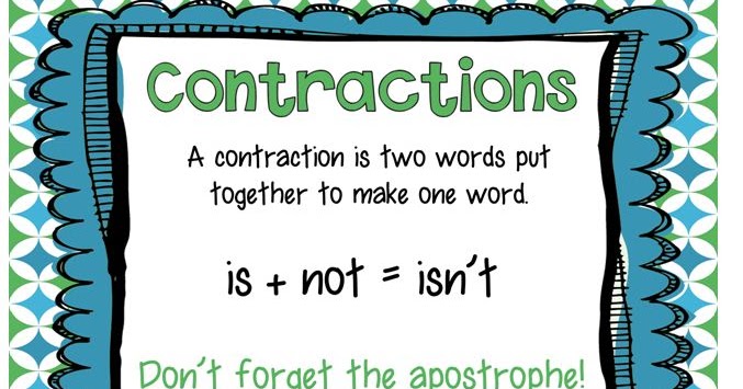 Smiling and Shining in Second Grade: Contractions Worksheet