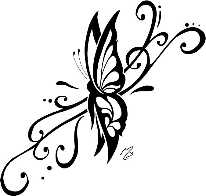 Cute Back Butterfly Tattoos For Girls