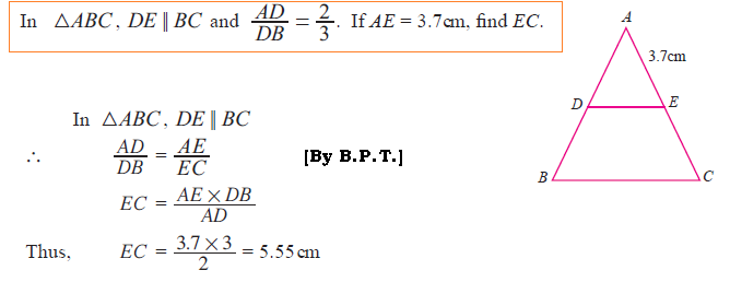 Omtex Classes In Triangle Abc De Is Parallal To And Ad Db 2 3 If Ae 3 7 Cm Find Ec