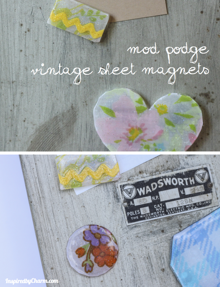inspired by charm reviews Mod Podge Vintage Sheet