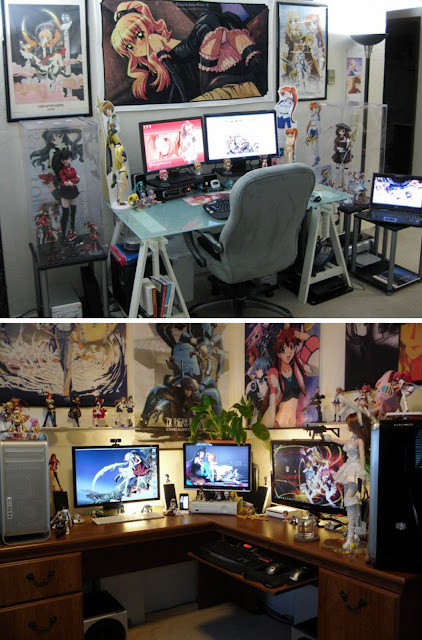 home office decorado anime e manga