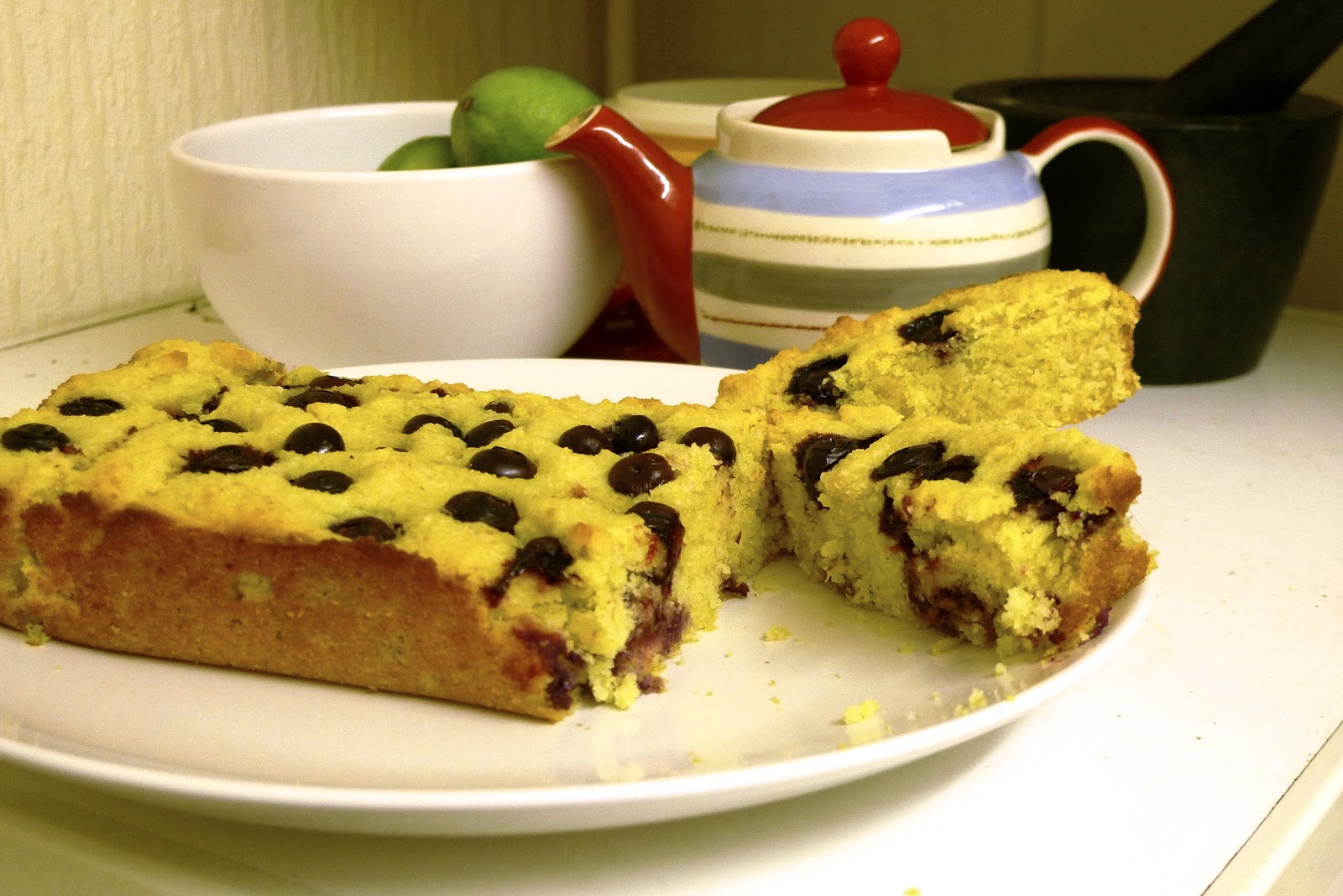 How Not To Be A Skinny Vegan* Flourfree Lemon & Blueberry Polenta Cake