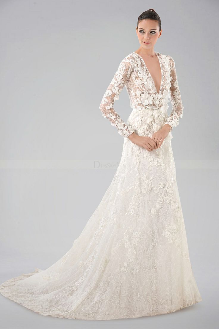 Long Sleeve Lace Wedding Dress Vera Wang Ficts