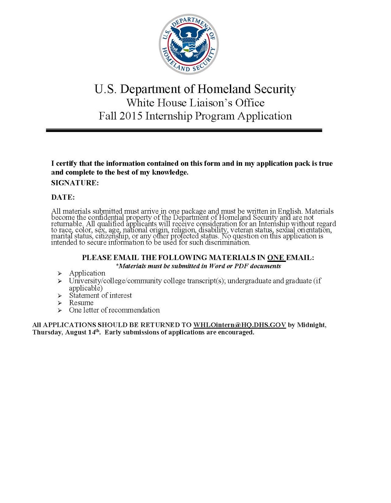 ccjs undergrad blog homeland security fall 2015 student cover letter internship