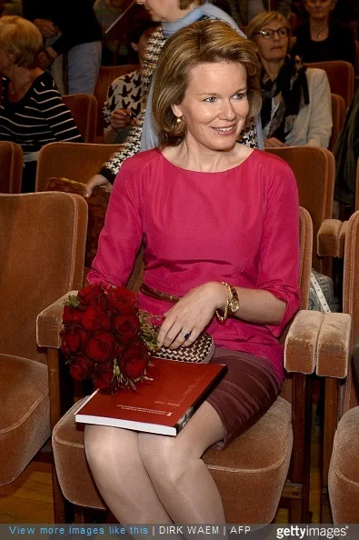 Queen Mathilde of Belgium attends the first session of the first round of the Queen Elisabeth Violin Competition 2015 at the Brussels' Flagey, on May 4, 2015.