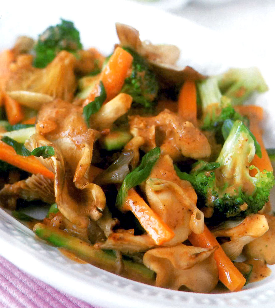 Recipes Blog Oyster Mushrooms and Vegetables with Peanut