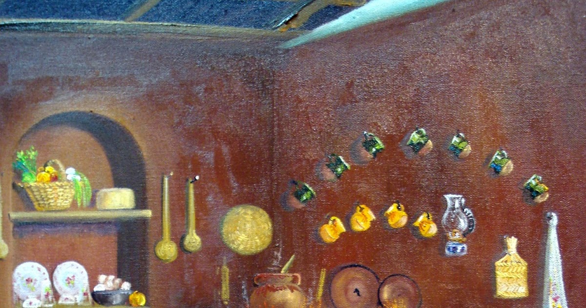 Pintura Artística Rico: "Chimenea rústica"