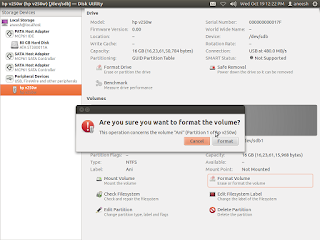 How to format USB or external drive in Ubuntu