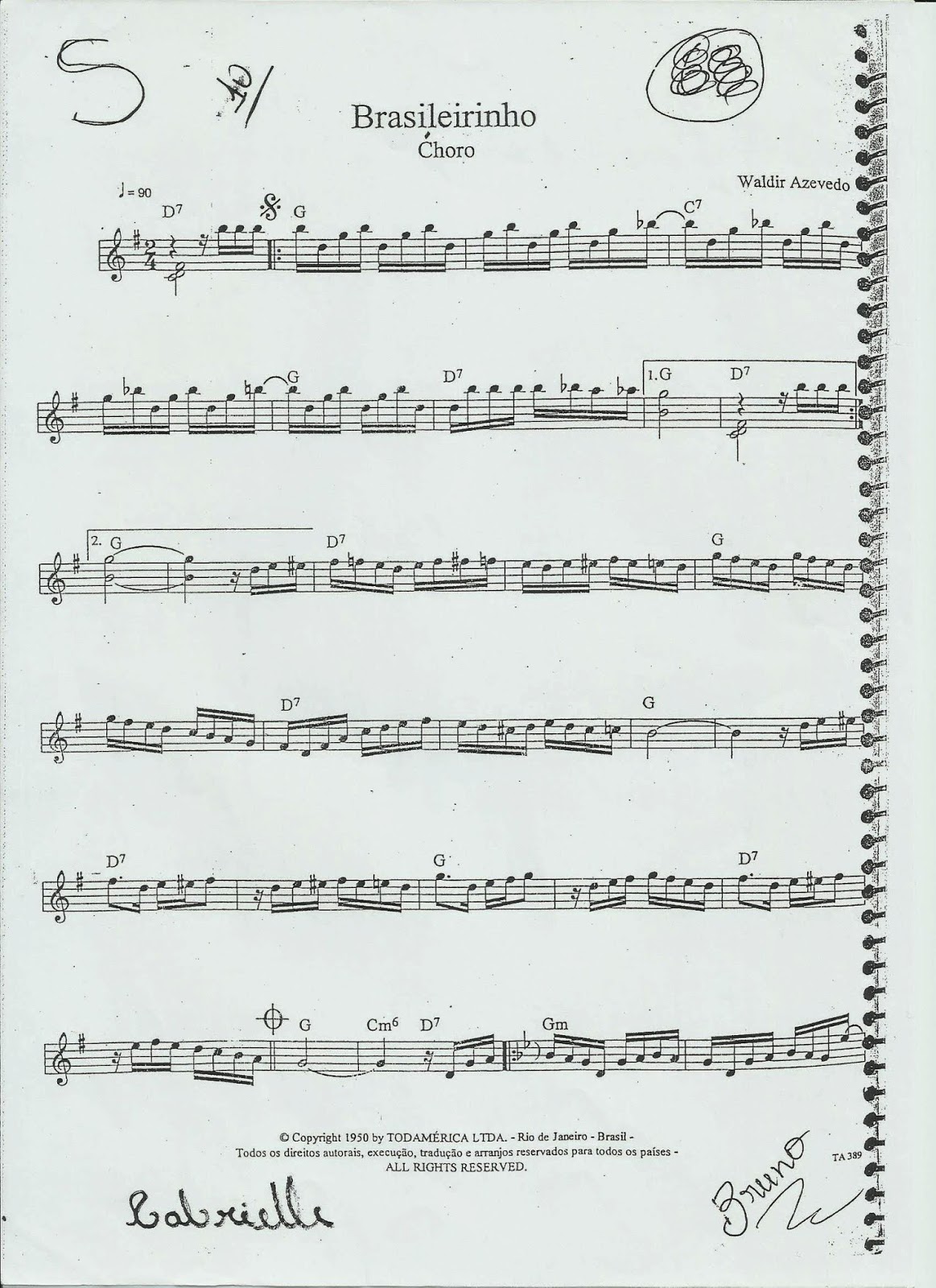 Flautas & Partituras Brasileirinho (Waldir Azevedo) partitura