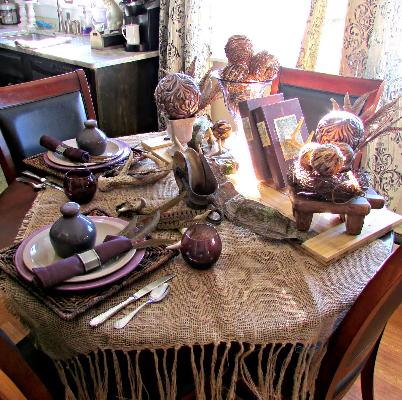 How to use Pallets, Antlers, Feathers and Milk Chocolate in a Tablescape