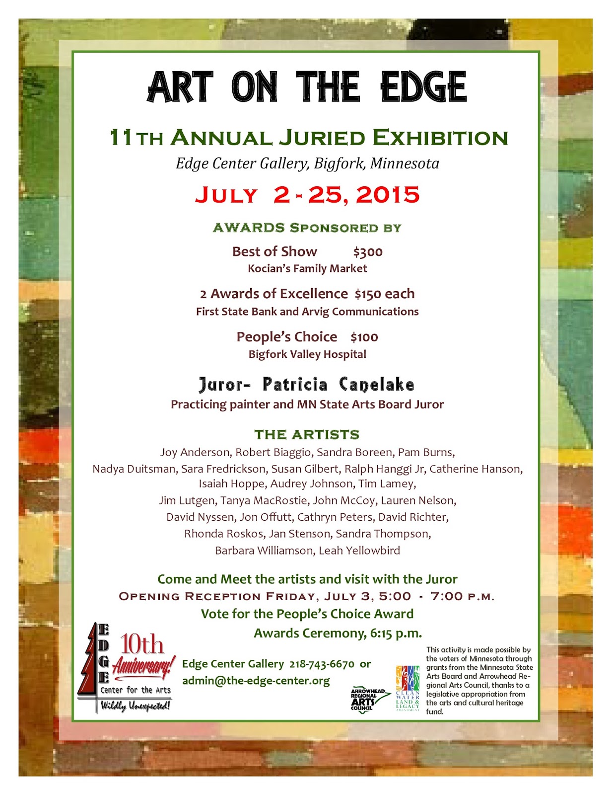 Edge Center for the Arts Eleventh Annual Juried Art Show at the Edge