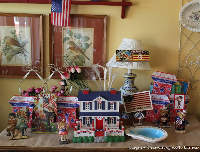 Red White & Blue Vignettes-Bargain Decorating with Laurie