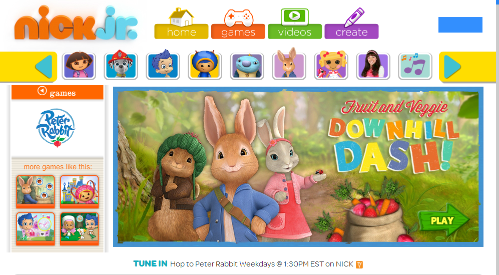 online nick jr games