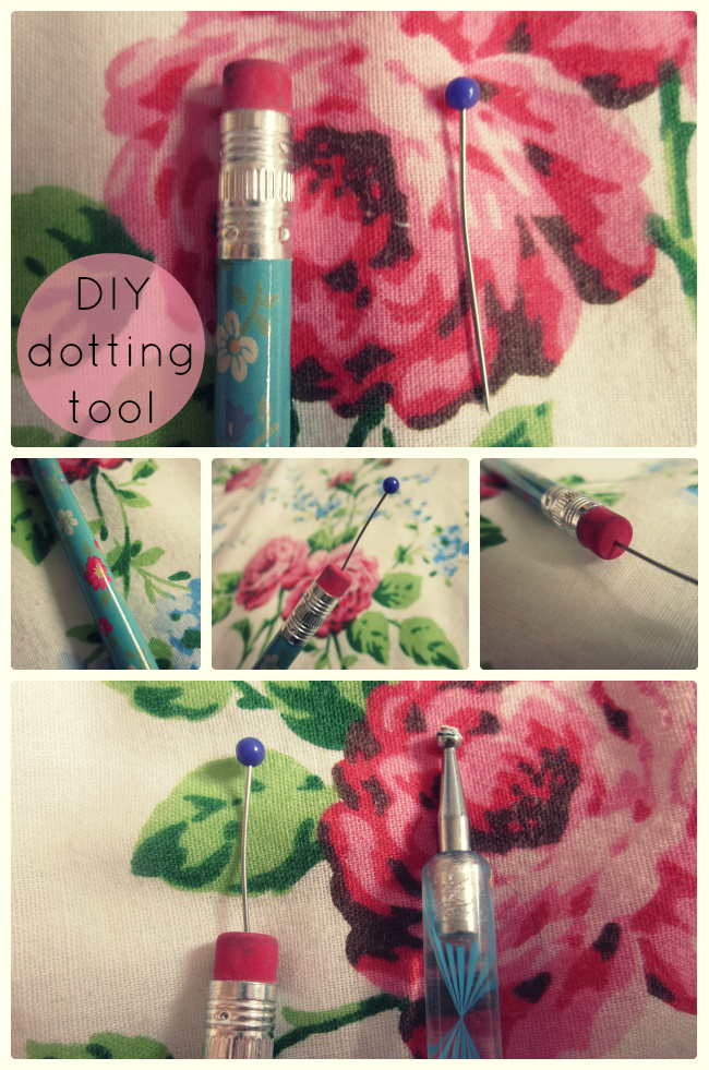 For a smaller dotting tool I used to get a hair pin and open