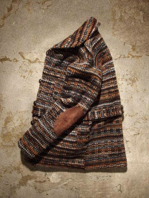 FWK by Engineered Garments Shawl Collar Knit Jacket in Orage/Brown Rib Sweater Knit Fall/Winter 2014 SUNRISE MARKET