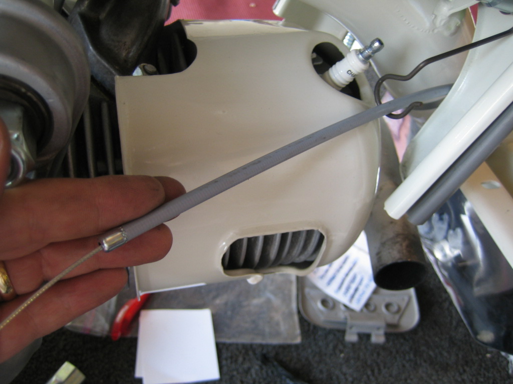 Lambretta Restoration Installing cables. Engine end only