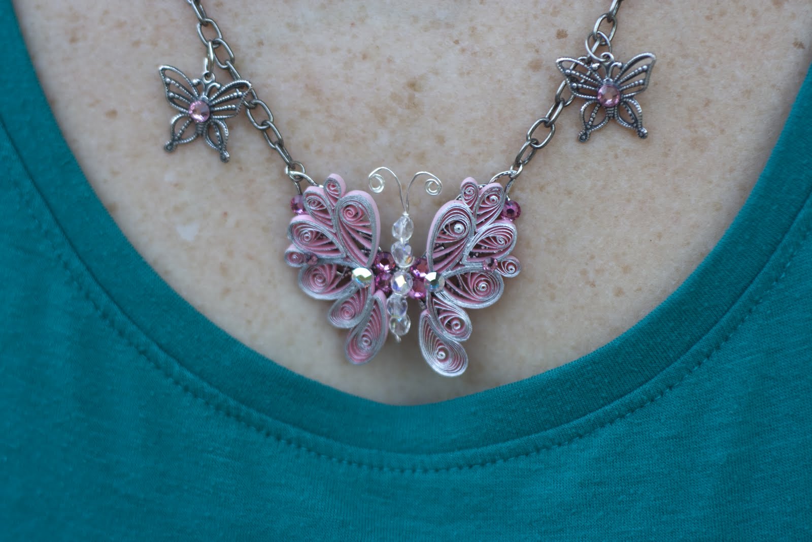 Appel Quilling Garden Quilled Butterfly Necklace