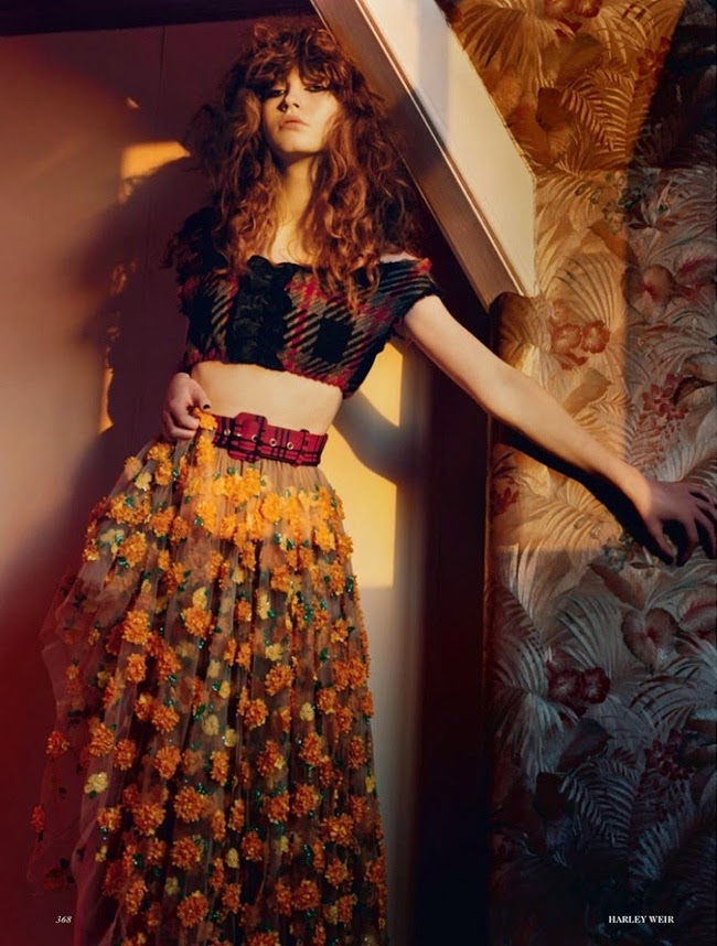 Michael Kors 2015 SS Yellow Marigold Floral Embroidered Tulle Skirt Editorials