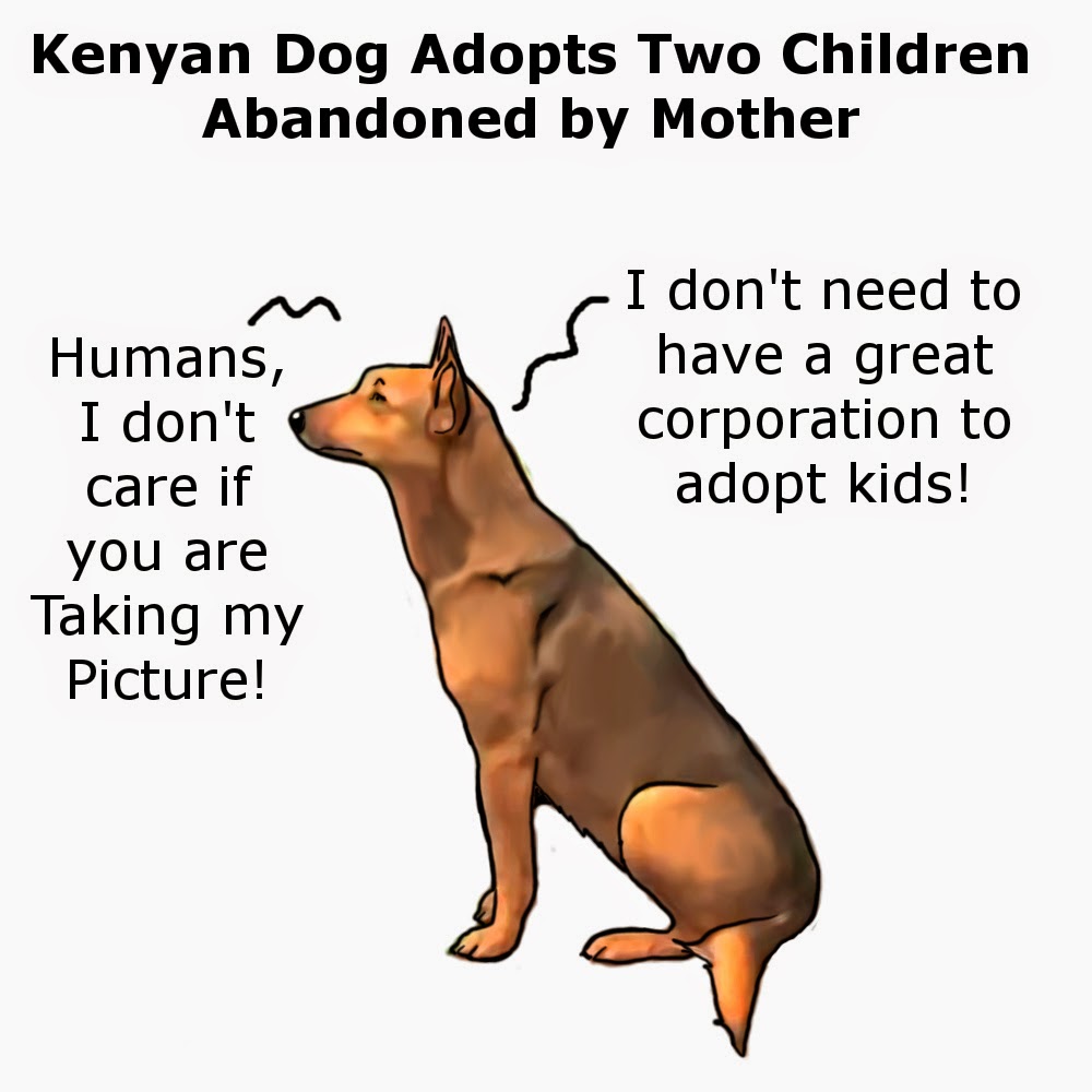 Kenya Dog Adopts Two Kids