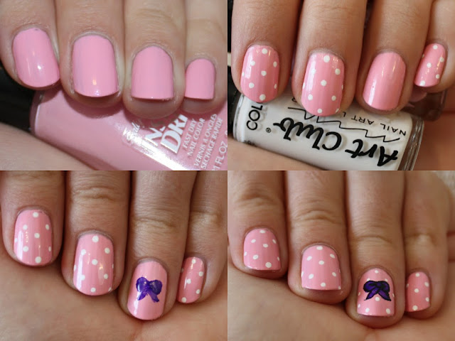 6. Pink and White Polka Dot Nails - wide 6