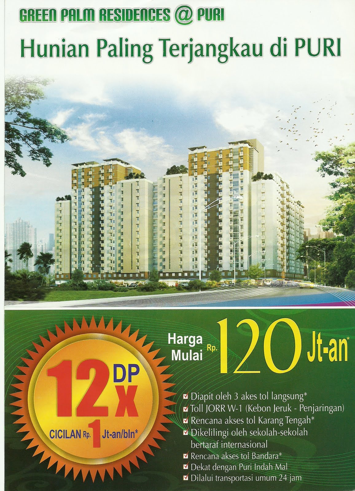 APARTEMEN GREEN PALM RESIDENCESPURI