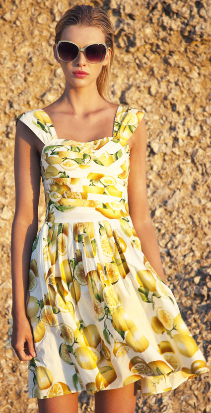 zara lemon print dress