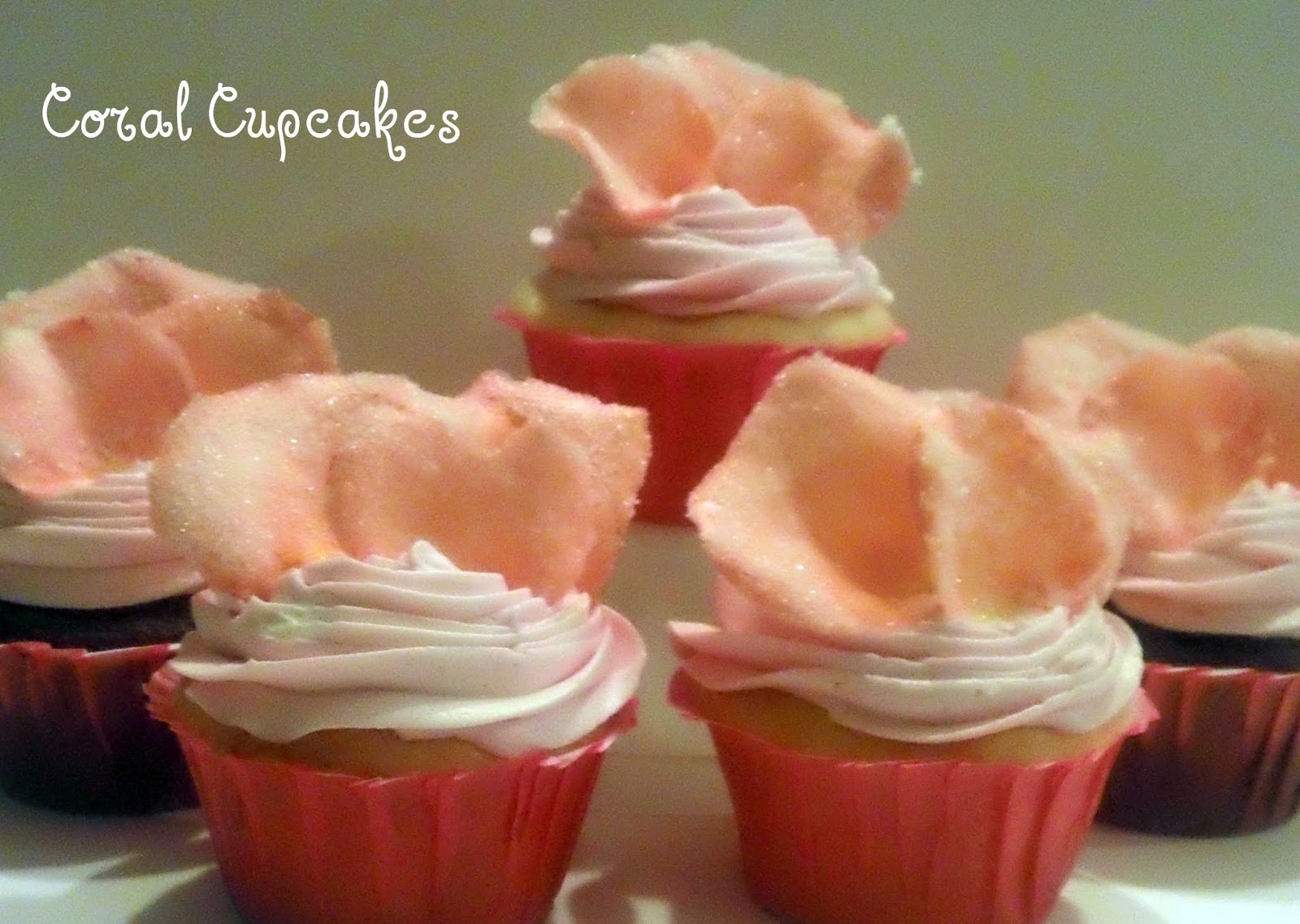 These Are a Few of My Favourite Things Coral Rose Petal Cupcakes