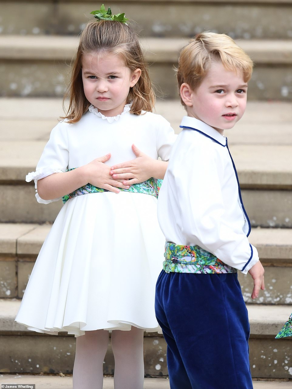 Princess Charlotte and Prince George were in the wedding   Cute little scene stealers