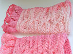 Knitted pink tones(degrade) fingerles wrist warmers ,arm warmers , fashion gloves