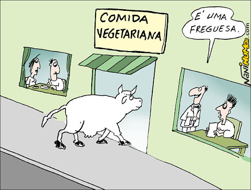 vaca. comida vegetariana