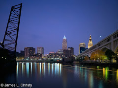 Cleveland Skyline; Cuyahoga River Drawbridge