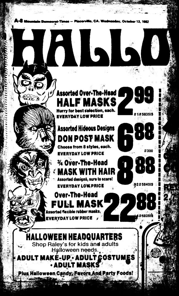 1982 raleys drug store halloween ad blood curdling blog of raleys flyer
