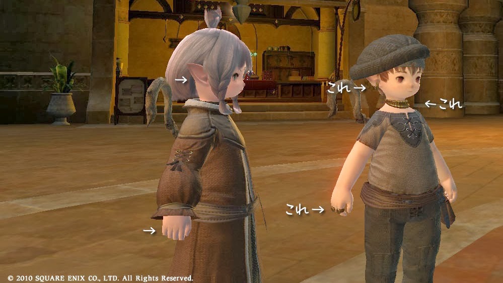FF14はこんな感じでアクセサリーにもグラフィックがあるみたいでとてもいいです (´ー`)♪