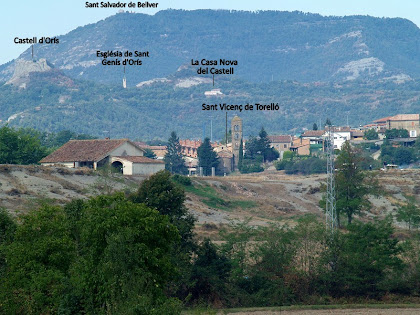 Panoràmica de Sant Vicenç de Torelló amb el Castell d'Orís i l'església de Sant Salvador de Bellver al fons Panoràmica de Sant Vicenç de Torelló amb el Castell d'Orís i l'església de Sant Salvador de Bellver al fons