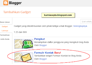 Memasang Contact Form Dari Blogger di Sidebar 