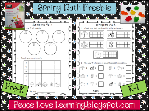 Spring Math Freebie from Peace, Love and Learning