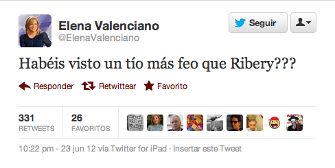 Elena Valenciano la lía en Twitter a costa de Ribery