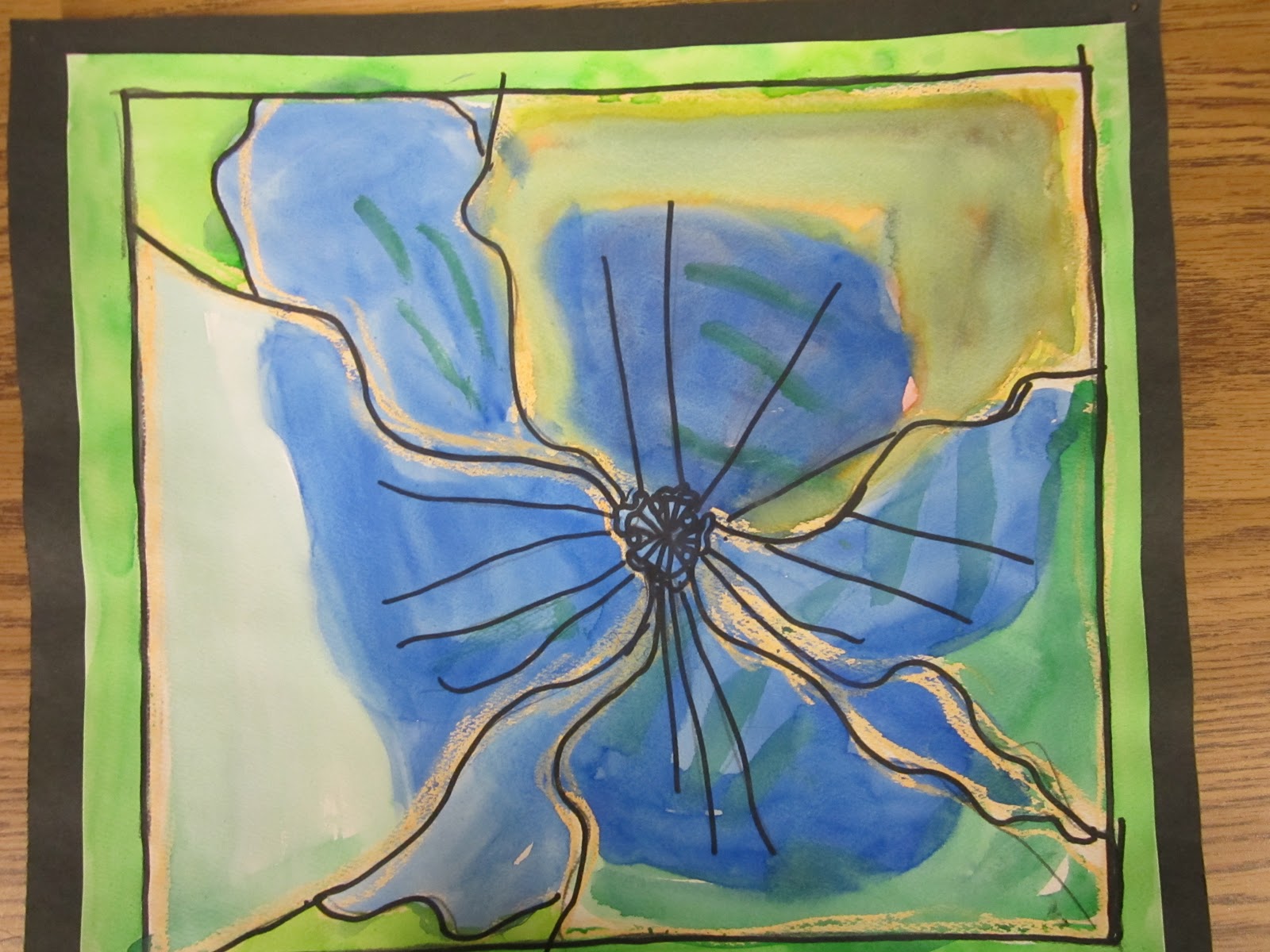 Lesson Plans Watercolor Crayon Resist Flowers