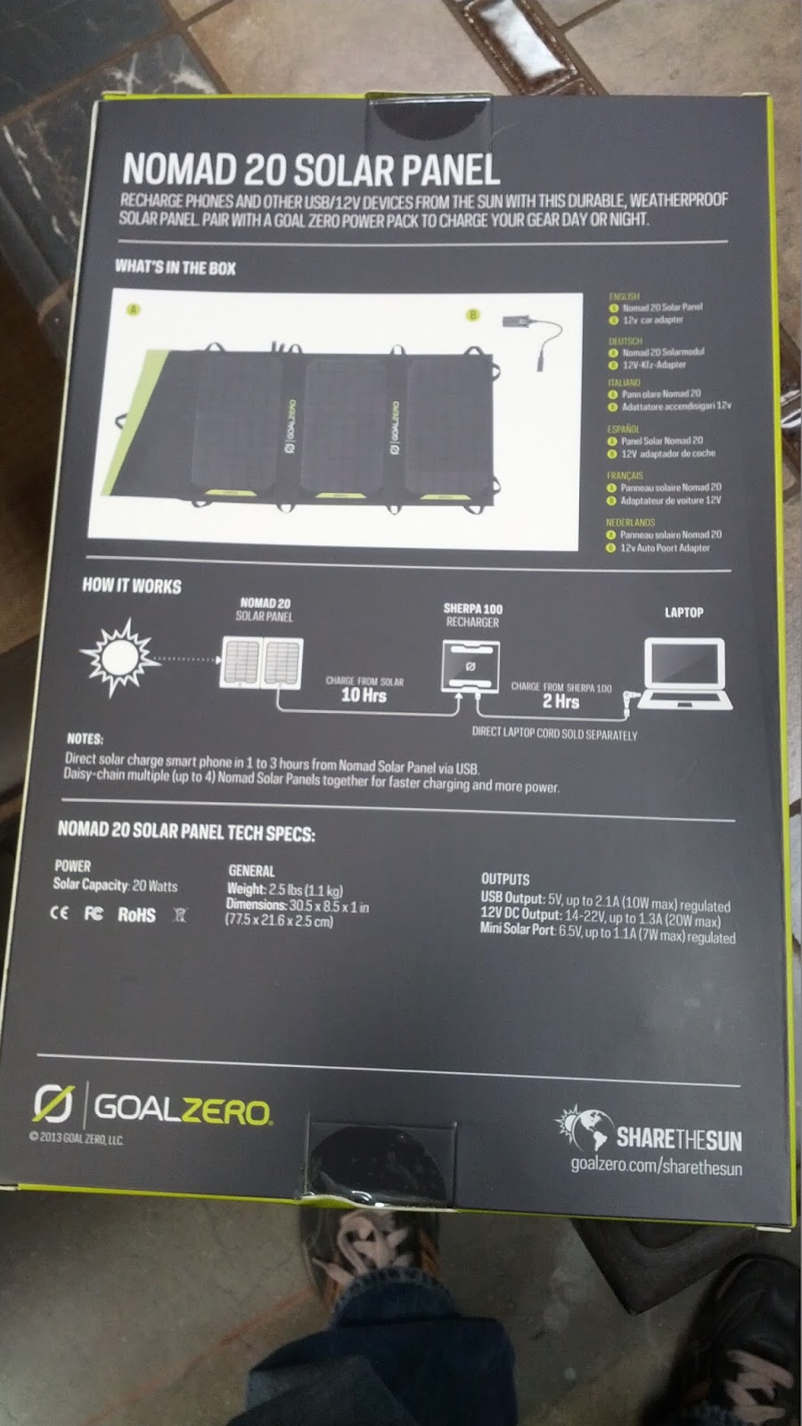 Goal Zero Nomad 20 Solar Panel Costco Weekender