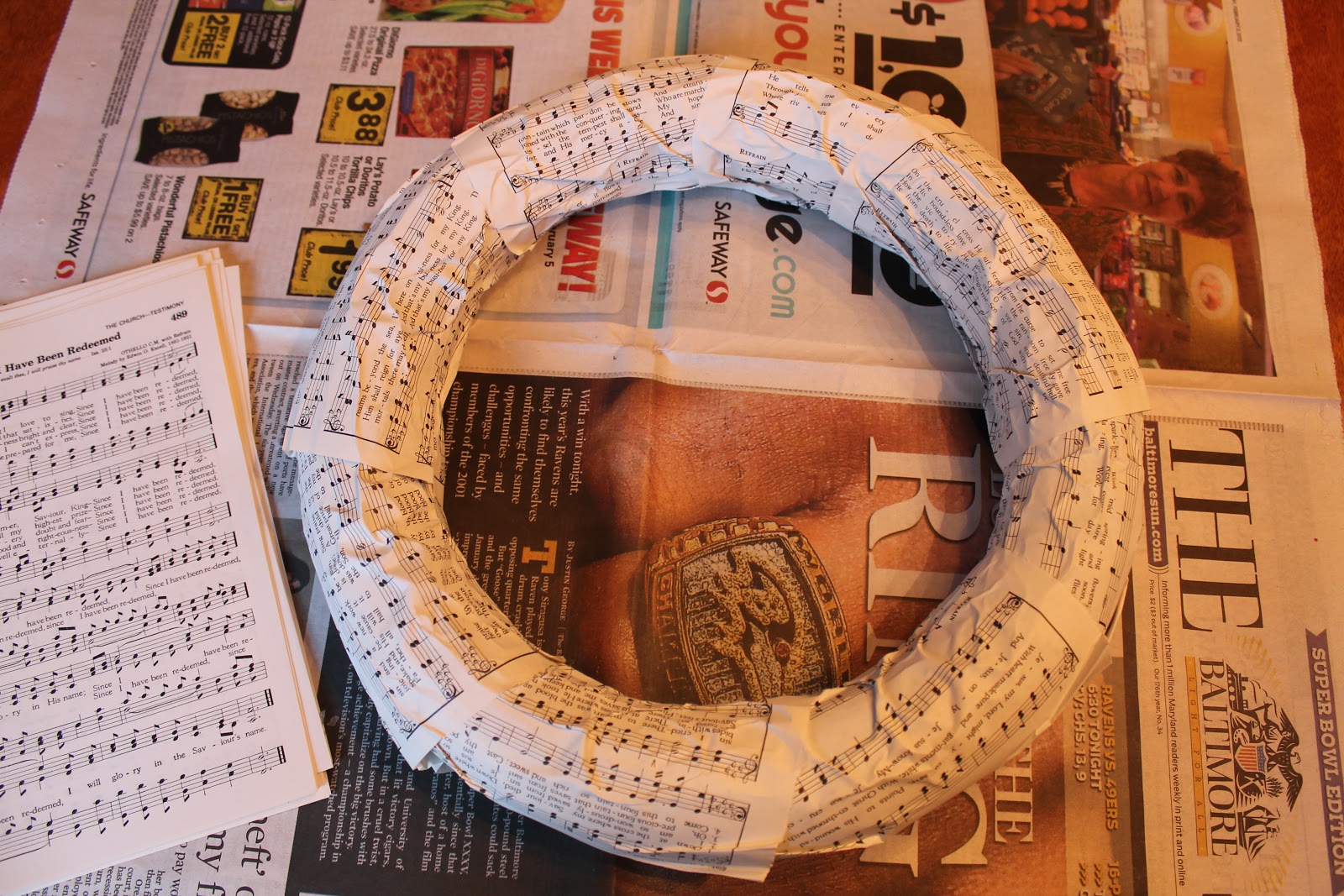 Elizabeth & Co. Ruffled Sheet Music Wreath Tutorial