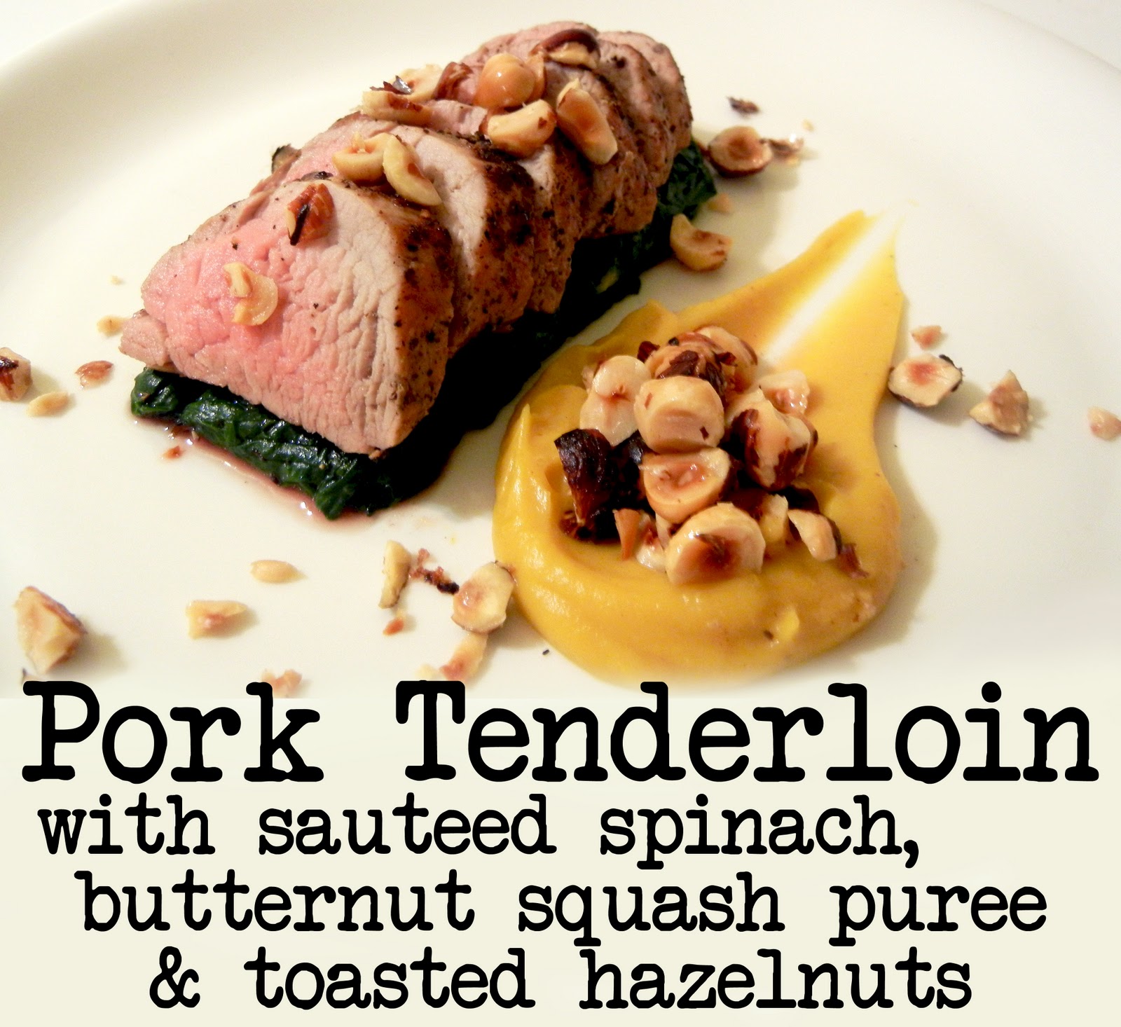 Pork tenderloin with butternut squash & hazelnuts