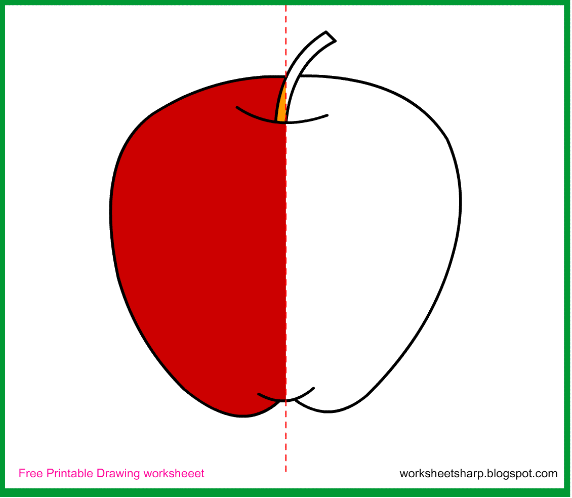 worksheet Apple Worksheets free drawing worksheets printable apple side worksheet for kids painting download paint the other online worksheet