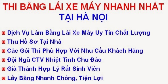 thi bằng lái xe máy ở hà nội