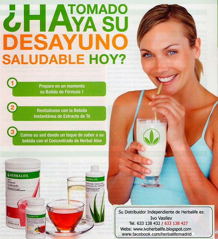 Desayuno Herbalife, batido te y aloe Productos Herbalife