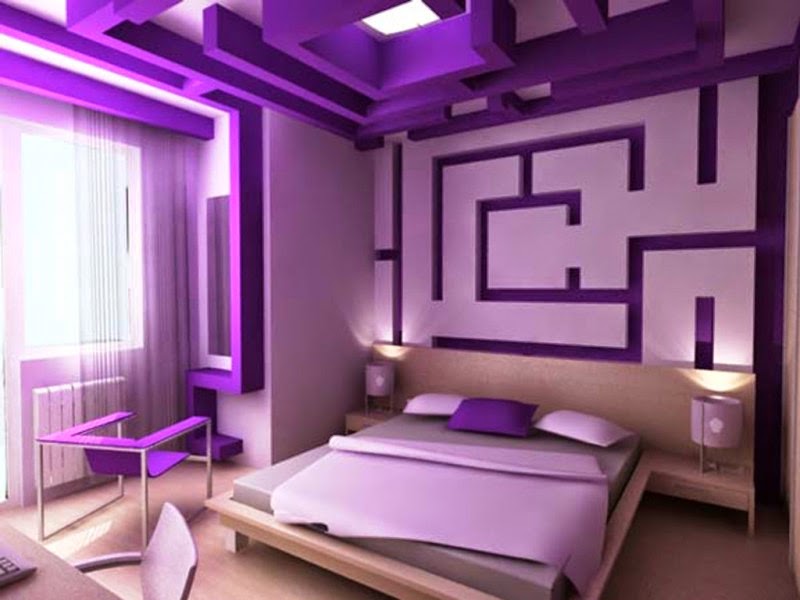 Rumah Minimalis Sederhana Desain Kamar Tidur Warna Ungu