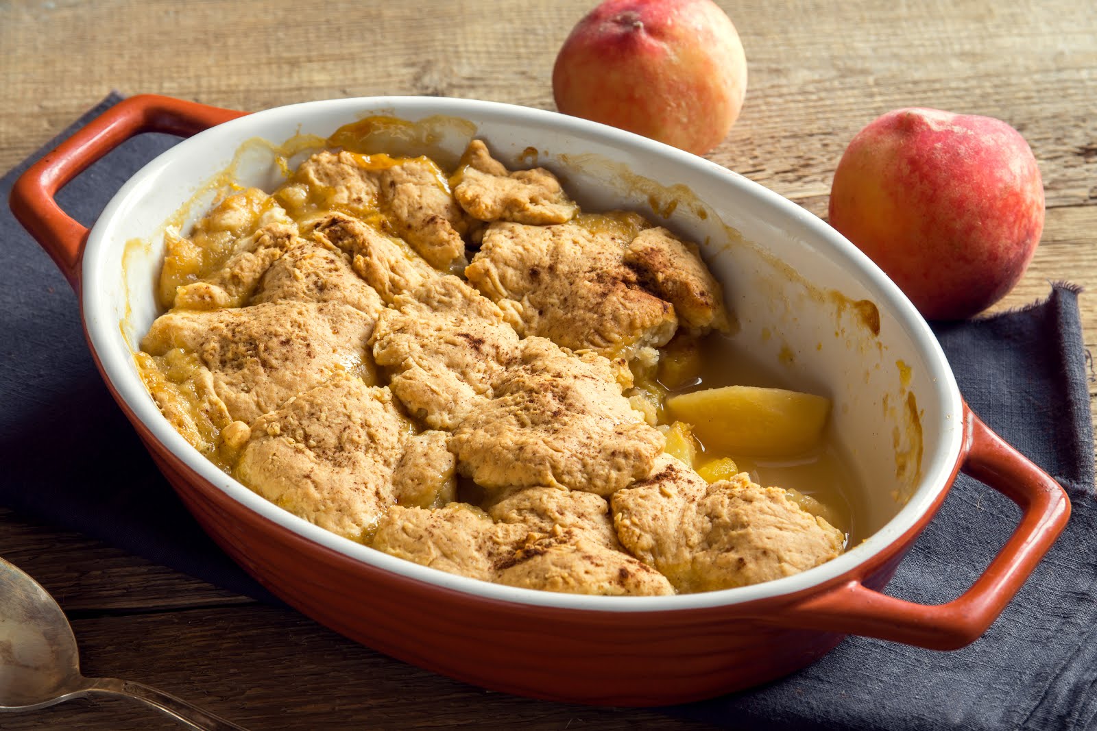 Almond Flour Peach Cobbler In The Kitchen With Honeyville