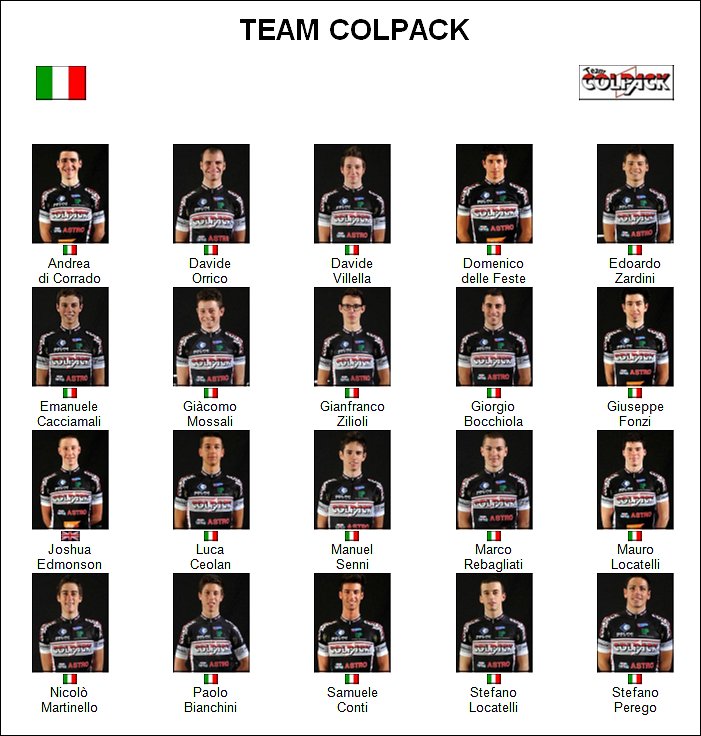 cycling teams 2011 team colpack colpacks
