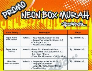 Promo neon box murah