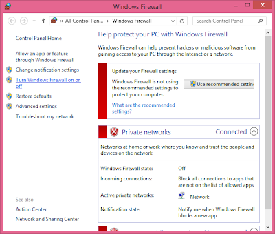 Cara Mengaktifkan dan Non-Aktifkan Windows 8 Firewall Cara Mengaktifkan dan Non-Aktifkan Windows 8 Firewall