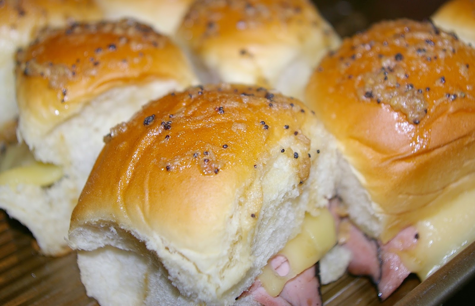 Emmy in her Element Black forest Ham and Swiss Sliders with mustard